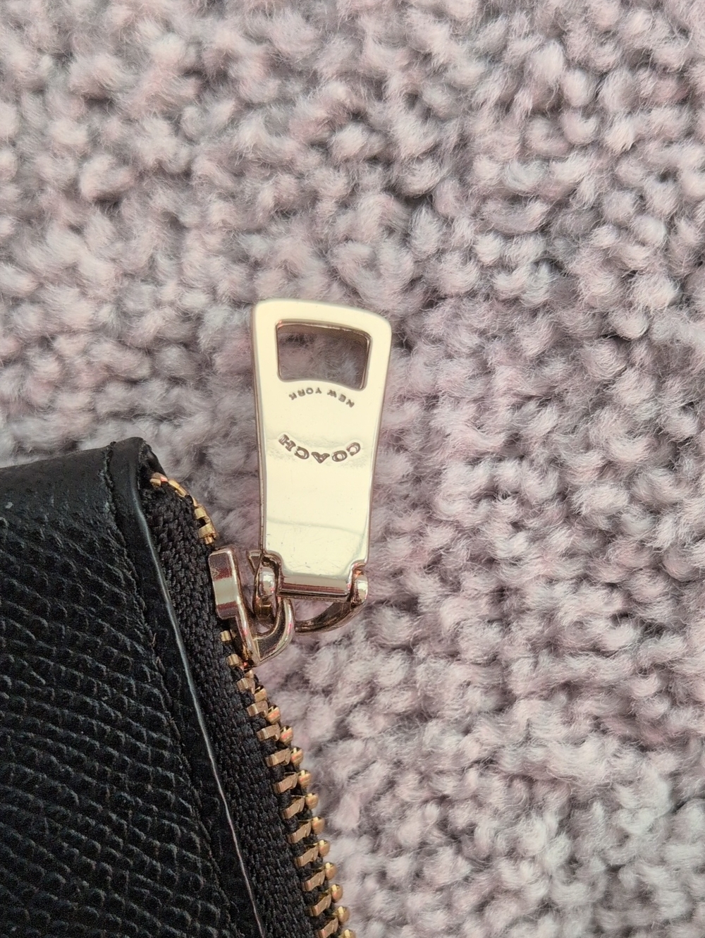 Coach Black Leather Wristlet with Gold Hardware - Picture 3 of 5